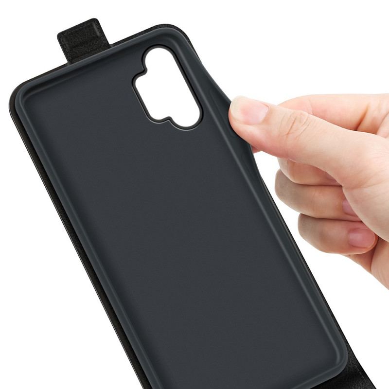 Capa De Couro Para Samsung Galaxy A13 Flip Efeito De Couro Com Aba Vertical