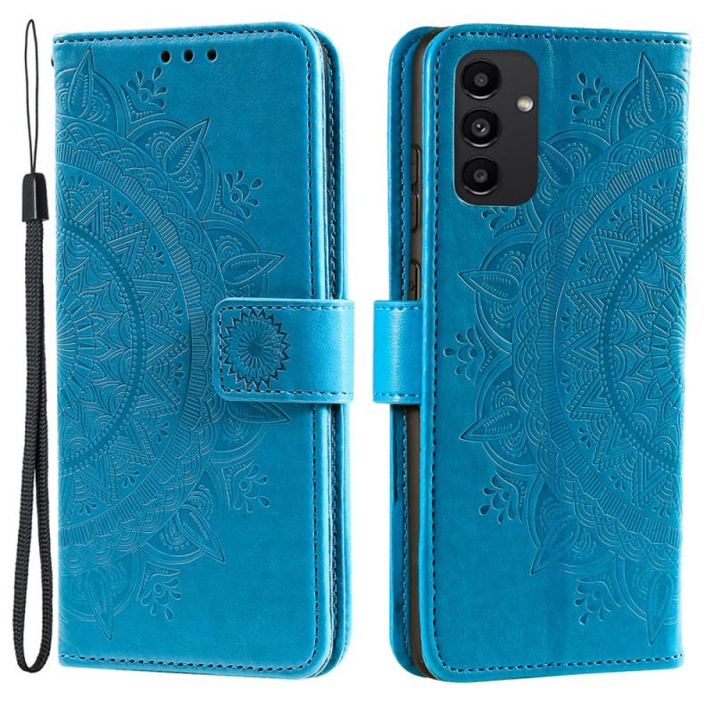 Capa De Couro Para Samsung Galaxy A13 Mandala Do Sol