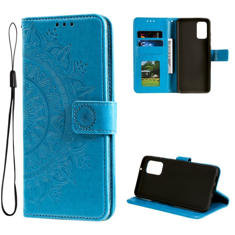 Capa De Couro Para Samsung Galaxy A13 Mandala Do Sol