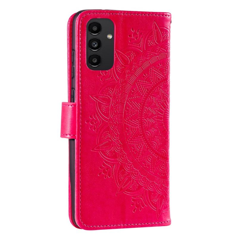 Capa De Couro Para Samsung Galaxy A13 Mandala Do Sol