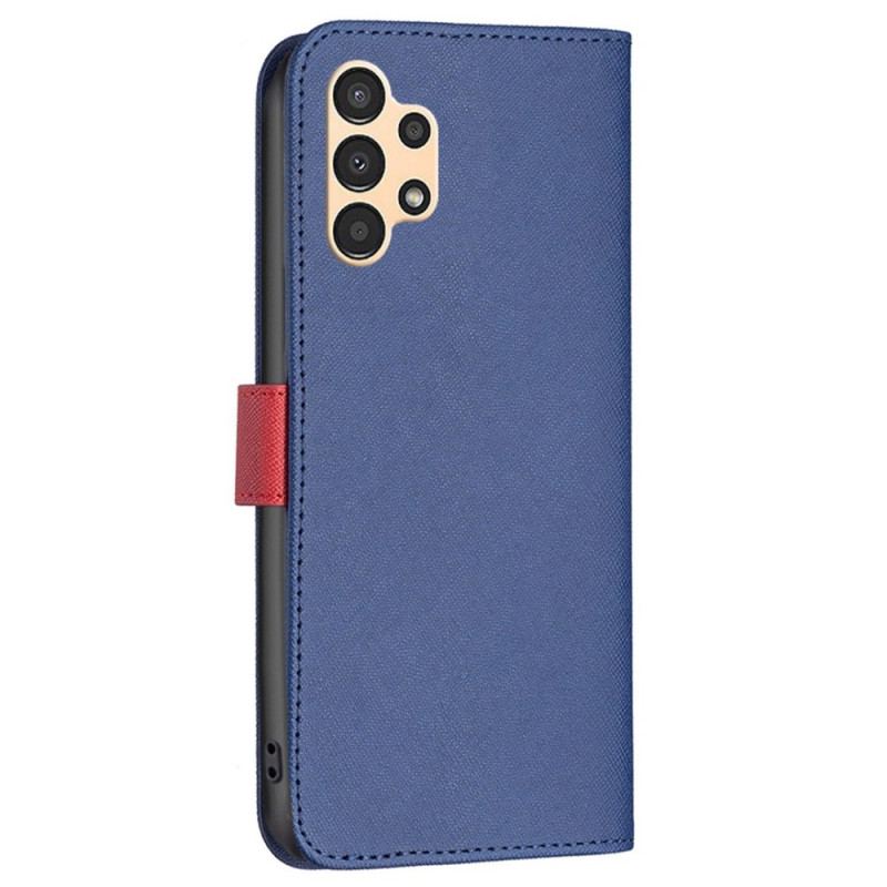 Capa Em Pele Para Samsung Galaxy A13 Cor Binfen De Dois Tons