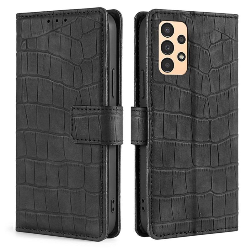 Capa Em Pele Para Samsung Galaxy A13 Efeito Pele De Crocodilo