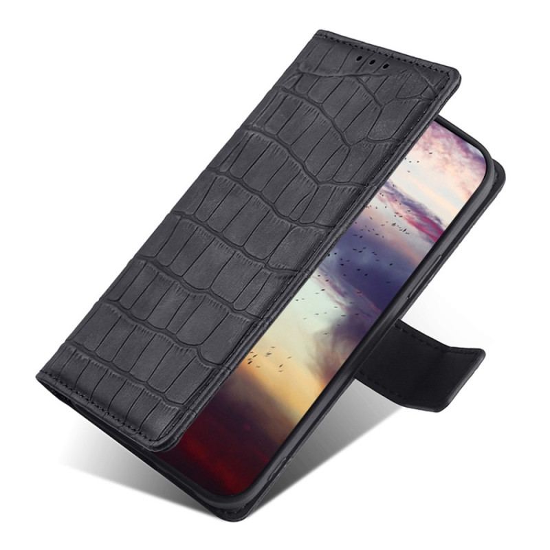 Capa Em Pele Para Samsung Galaxy A13 Efeito Pele De Crocodilo