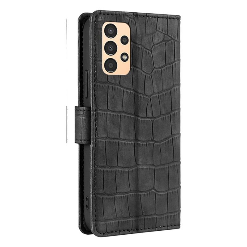 Capa Em Pele Para Samsung Galaxy A13 Efeito Pele De Crocodilo