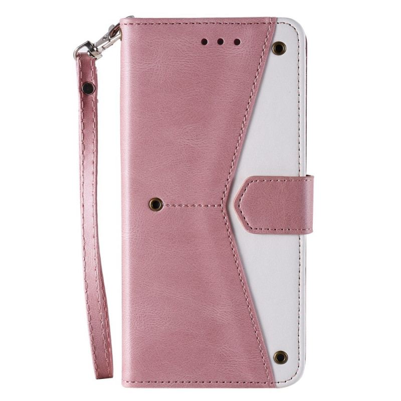 Capa Flip Para Samsung Galaxy A13 Costuras Com Toque De Pele