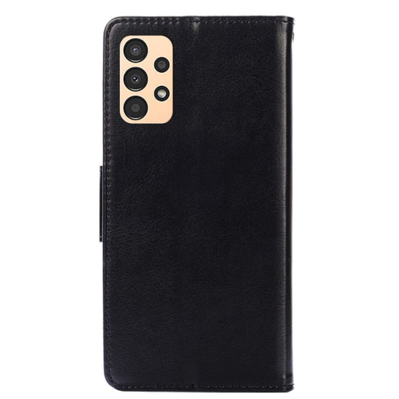 Capa Flip Para Samsung Galaxy A13 Estilo Vintage De Couro