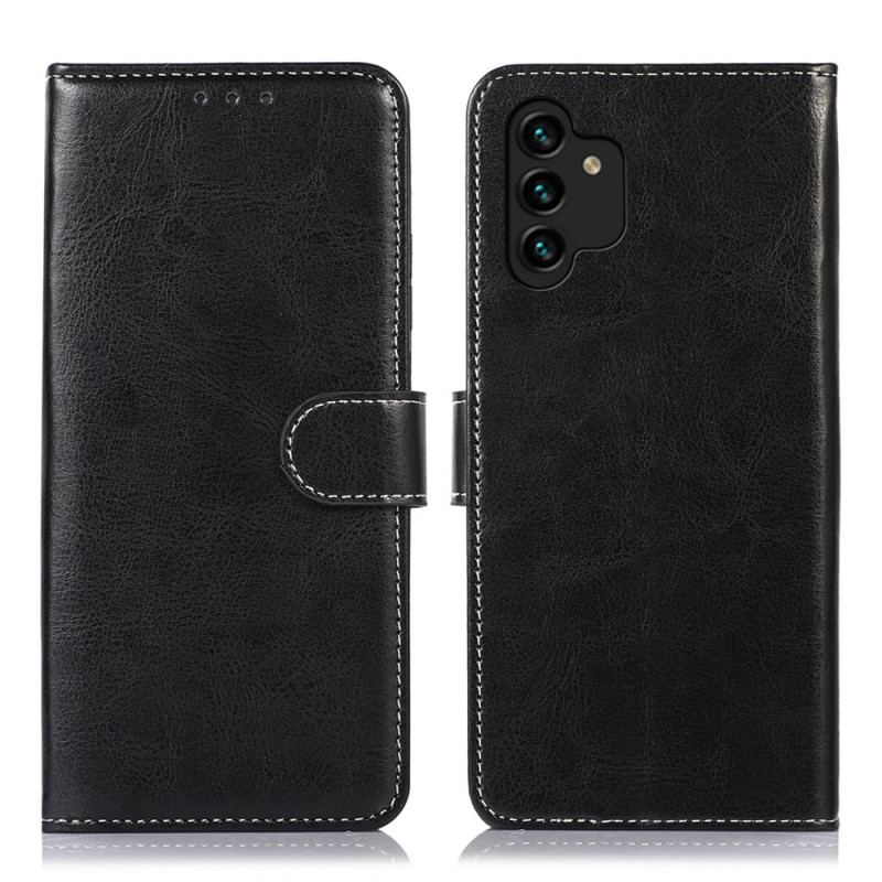 Capa Flip Para Samsung Galaxy A13 Liso Com Costuras