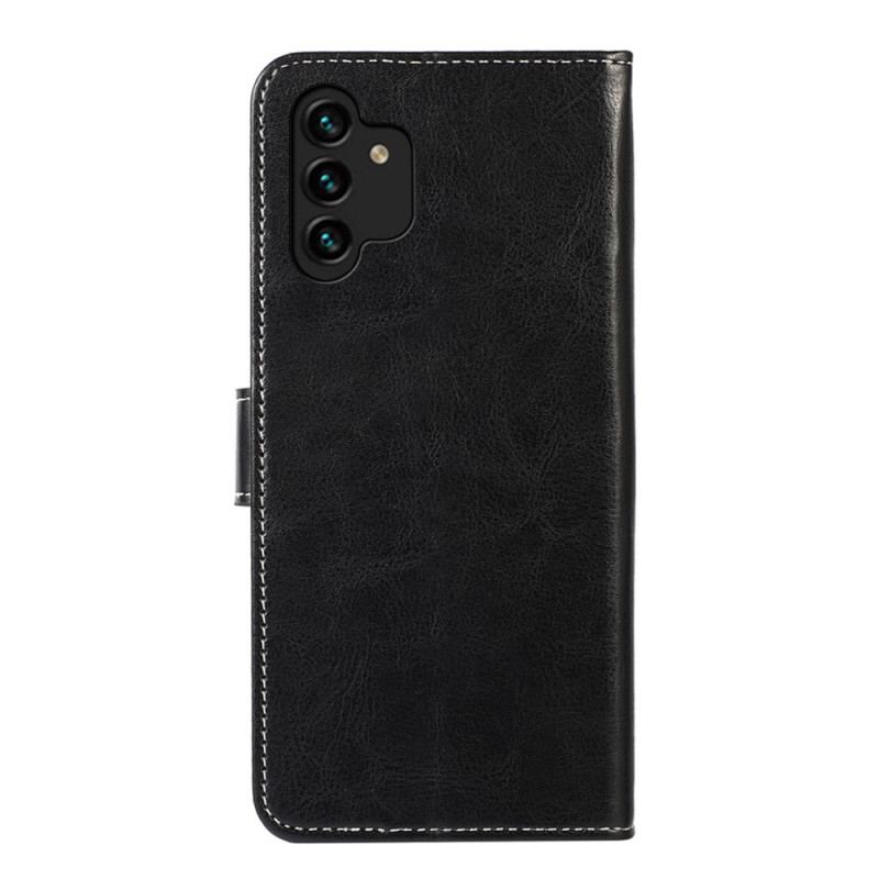 Capa Flip Para Samsung Galaxy A13 Liso Com Costuras