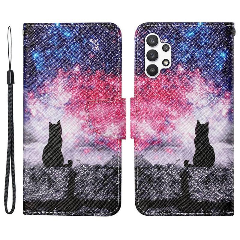 Capa Flip Para Samsung Galaxy A13 Skylight Cat