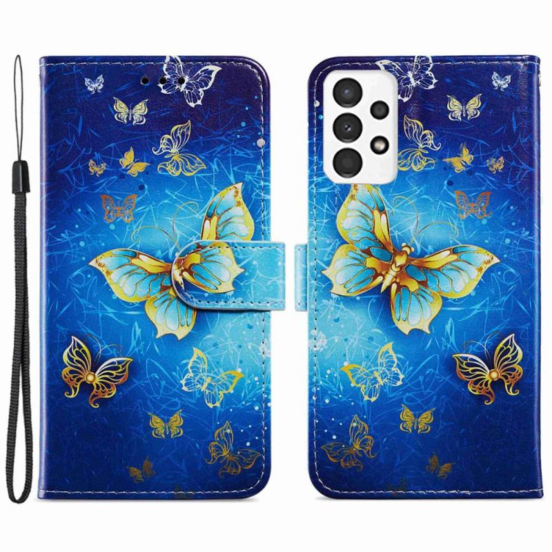 Capa Flip Para Samsung Galaxy A13 Vôo De Borboletas