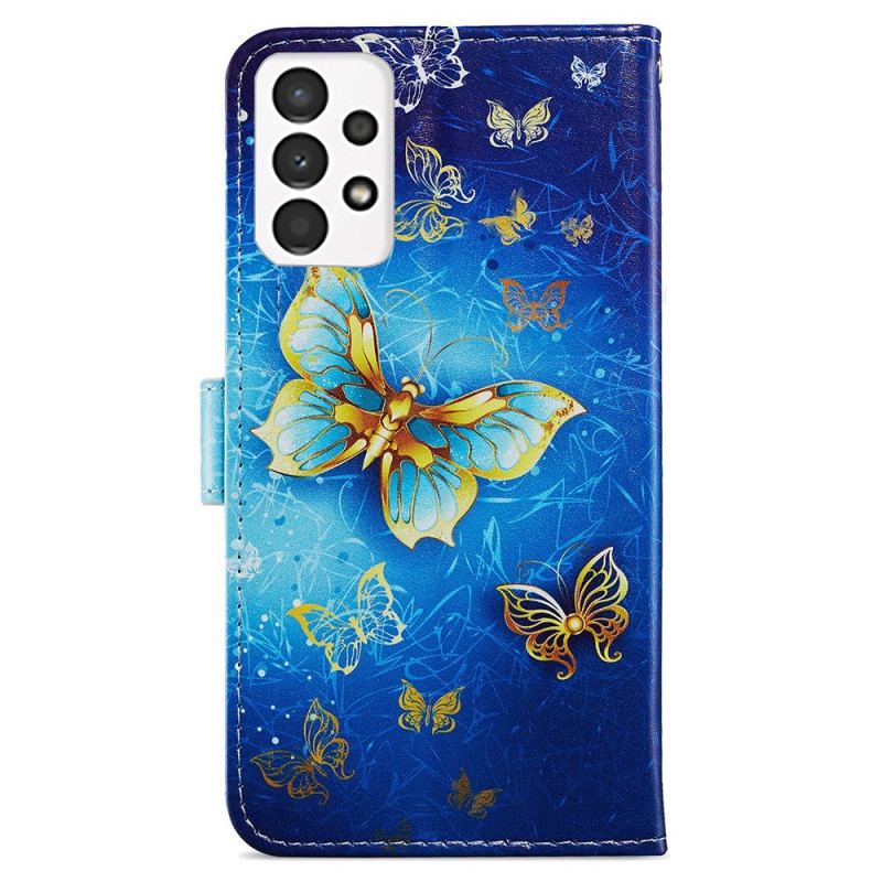 Capa Flip Para Samsung Galaxy A13 Vôo De Borboletas