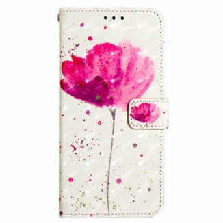 Capa Capa Folio Para Samsung Galaxy A13 De Cordão Strap Poppy