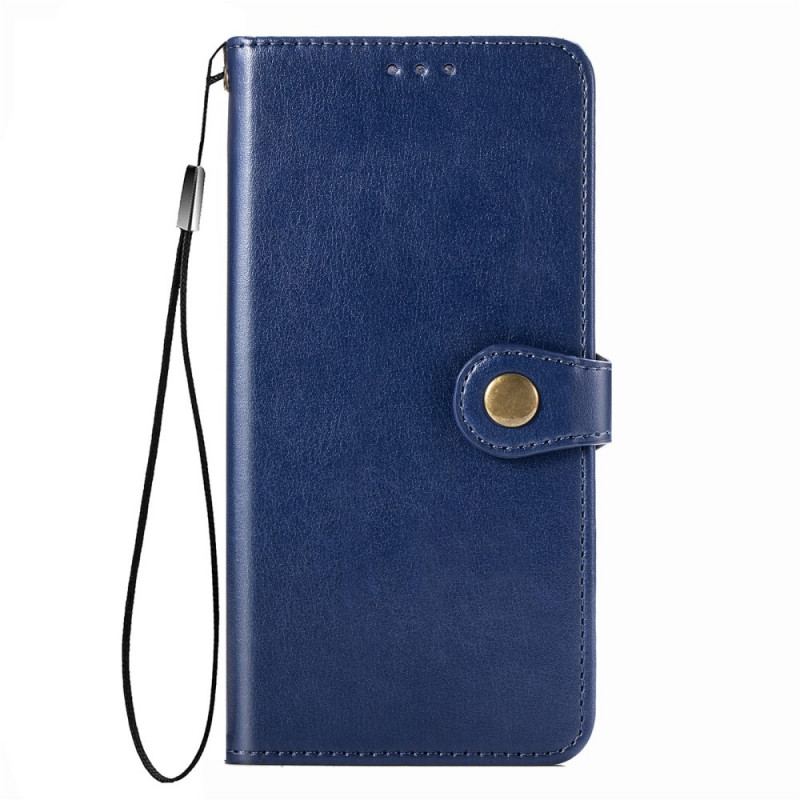 Capa Folio Para Samsung Galaxy A13 Couro Falso E Fecho Vintage