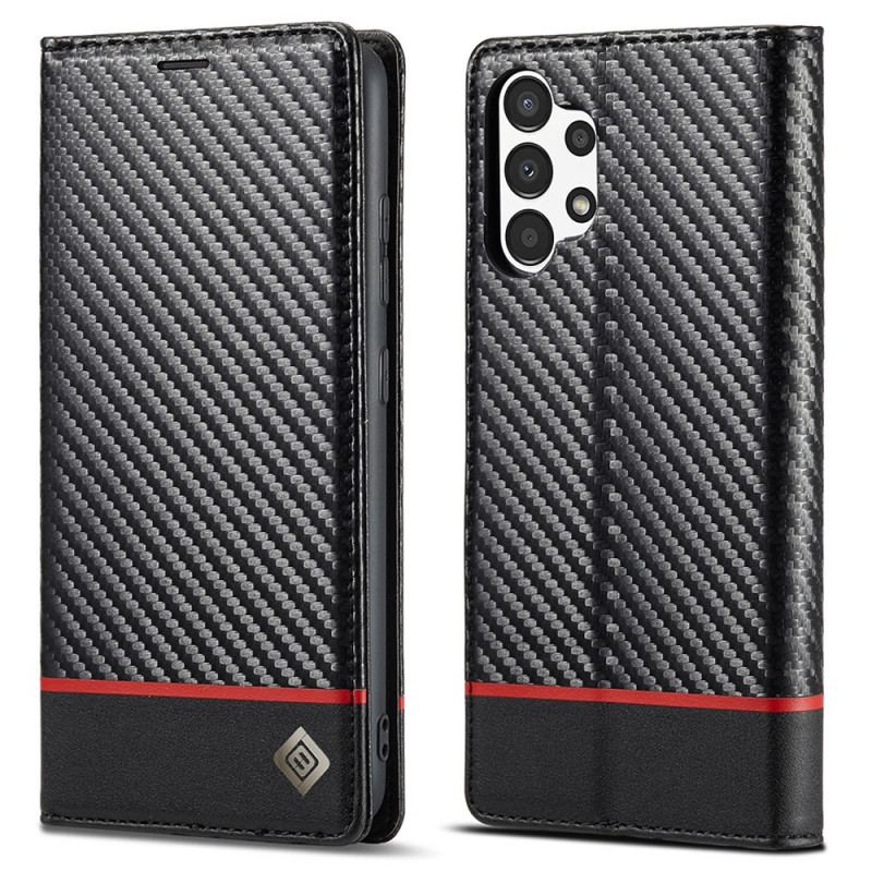 Capa Folio Para Samsung Galaxy A13 Fibra De Carbono Lc.imeeke