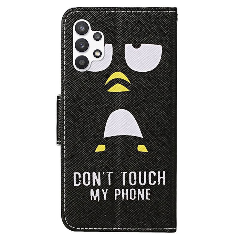 Capa Folio Para Samsung Galaxy A13 Novo Não Toque No Meu Telefone