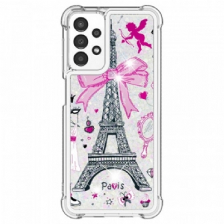 Capa Para Samsung Galaxy A13 As Lantejoulas Da Torre Eiffel