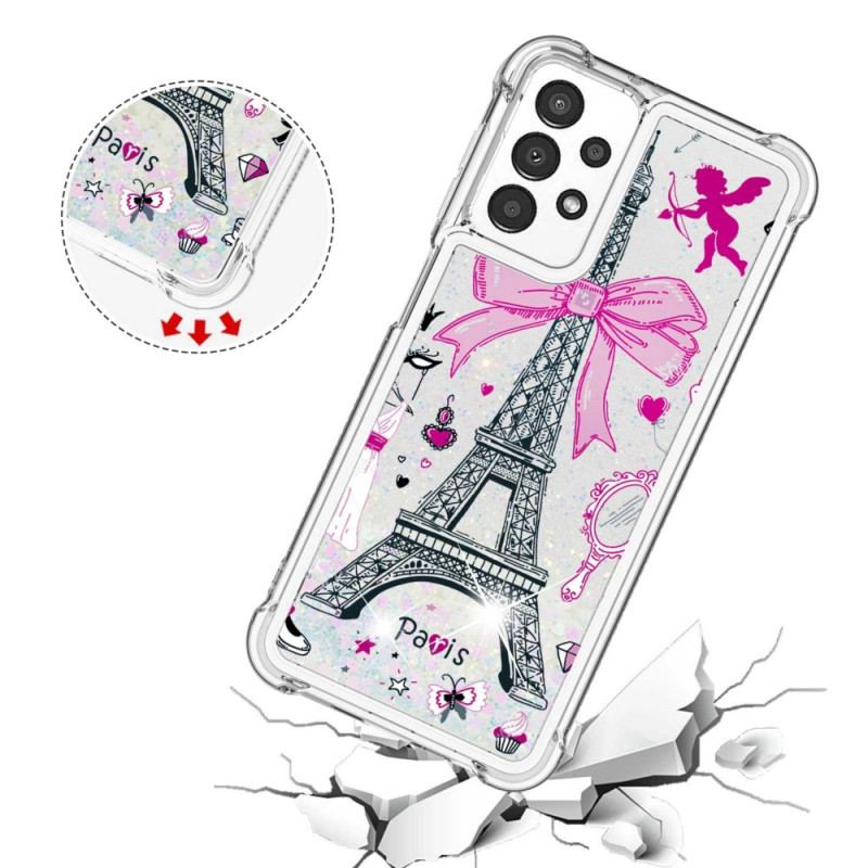 Capa Para Samsung Galaxy A13 As Lantejoulas Da Torre Eiffel