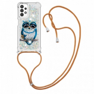 Capa Para Samsung Galaxy A13 De celular Cordão De Lantejoulas Miss Owl