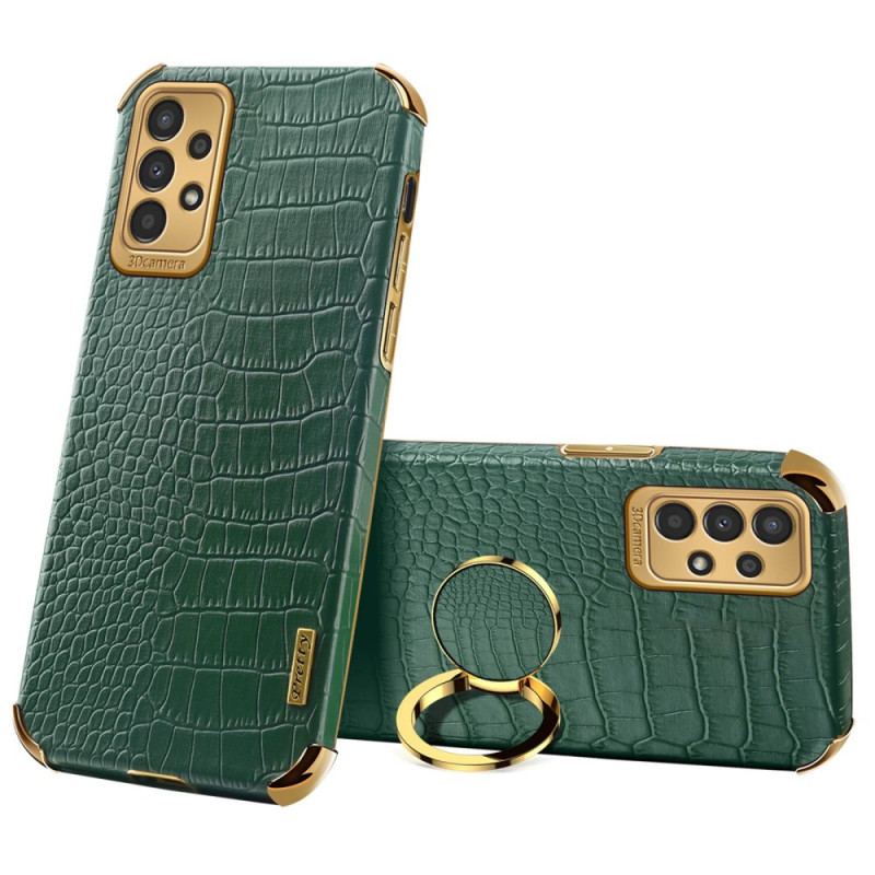 Capa Para Samsung Galaxy A13 Efeito Crocodilo Com Anel