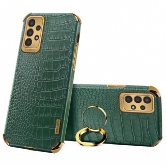 Capa Para Samsung Galaxy A13 Efeito Crocodilo Com Anel