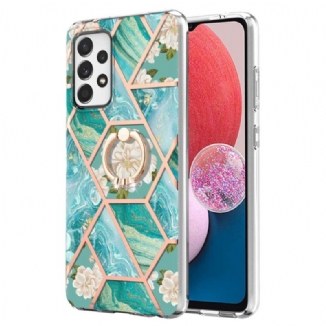 Capa Para Samsung Galaxy A13 Flores De Suporte De Anel