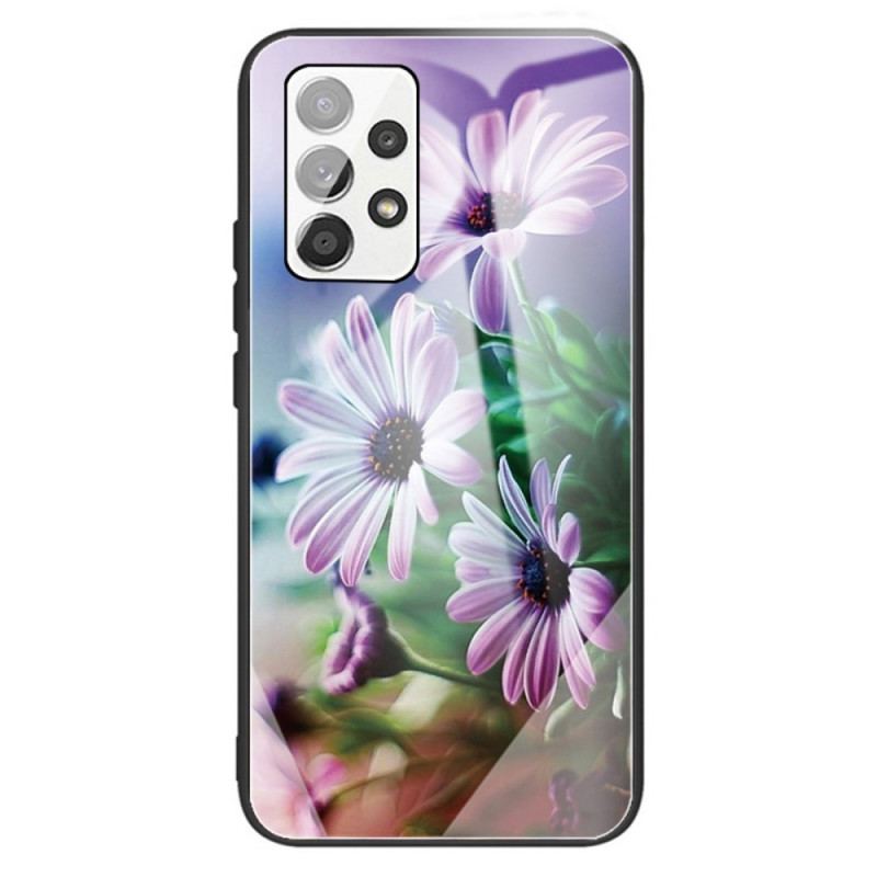 Capa Para Samsung Galaxy A13 Flores De Vidro Temperado