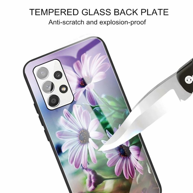 Capa Para Samsung Galaxy A13 Flores De Vidro Temperado