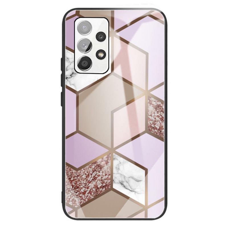 Capa Para Samsung Galaxy A13 Geometria Mármore Vidro Temperado