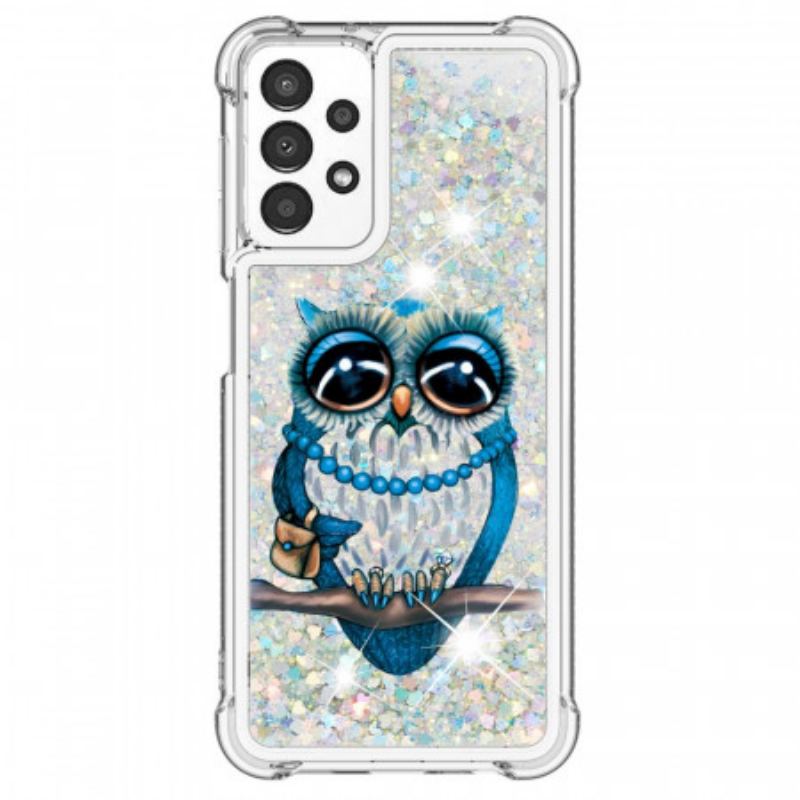 Capa Para Samsung Galaxy A13 Lantejoulas Miss Coruja