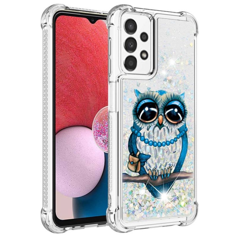 Capa Para Samsung Galaxy A13 Lantejoulas Miss Coruja