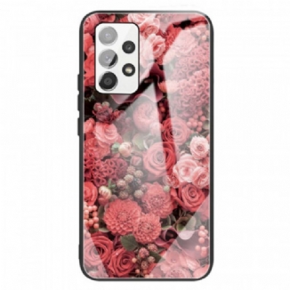 Capa Para Samsung Galaxy A13 Rose Flowers Vidro Temperado