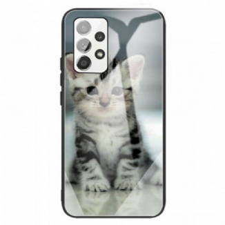 Capa Para Samsung Galaxy A13 Vidro Temperado Gatinho