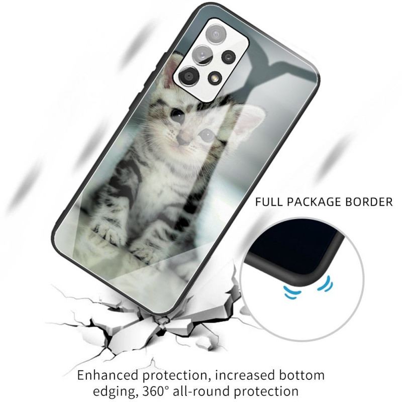 Capa Para Samsung Galaxy A13 Vidro Temperado Gatinho