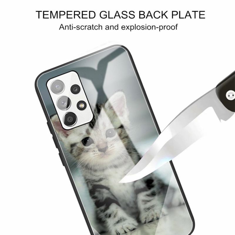 Capa Para Samsung Galaxy A13 Vidro Temperado Gatinho