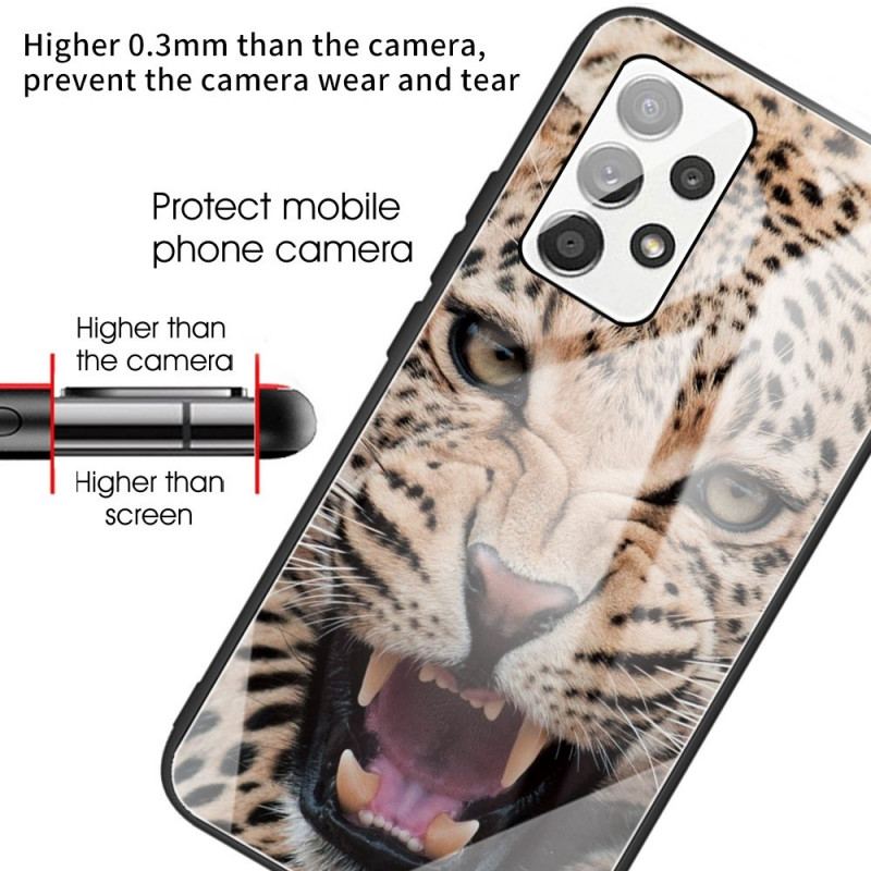 Capa Para Samsung Galaxy A13 Vidro Temperado Leopardo