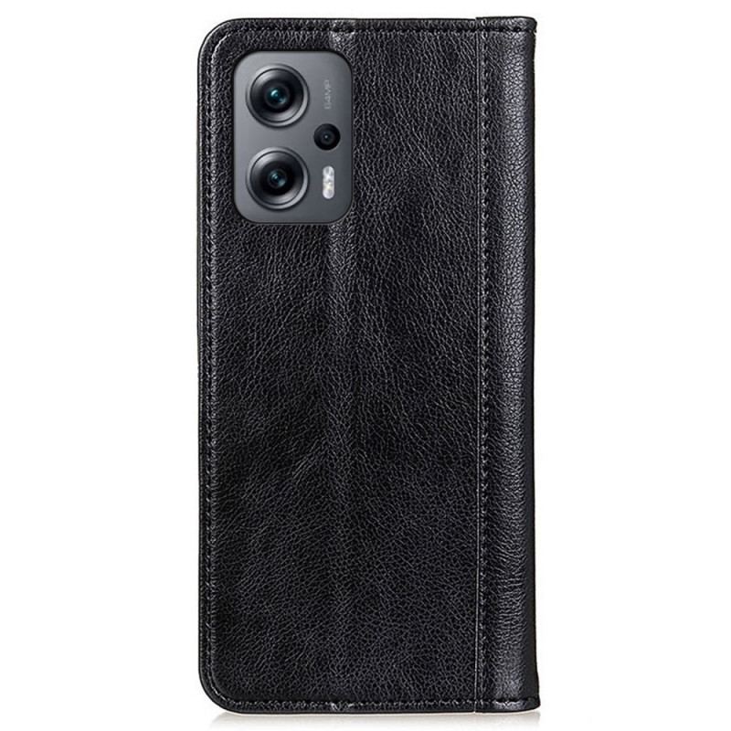 Capa De Celular Para Poco X4 GT Flip Couro Rachado