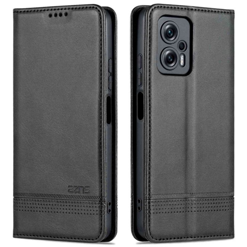 Capa De Celular Para Poco X4 GT Flip Couro Sintético Da Marca Azns