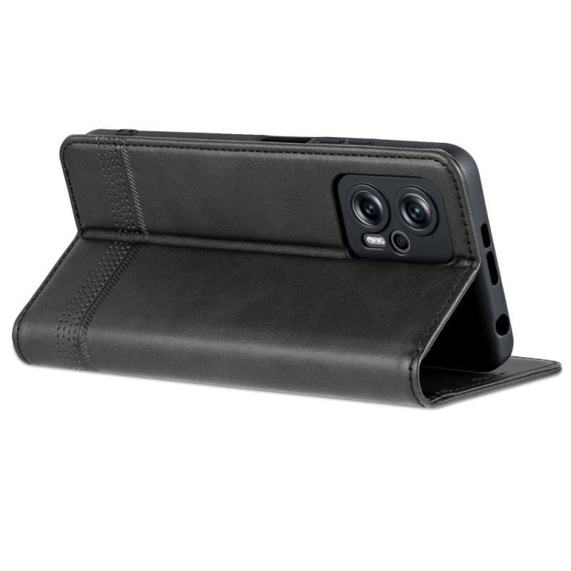 Capa De Celular Para Poco X4 GT Flip Couro Sintético Da Marca Azns