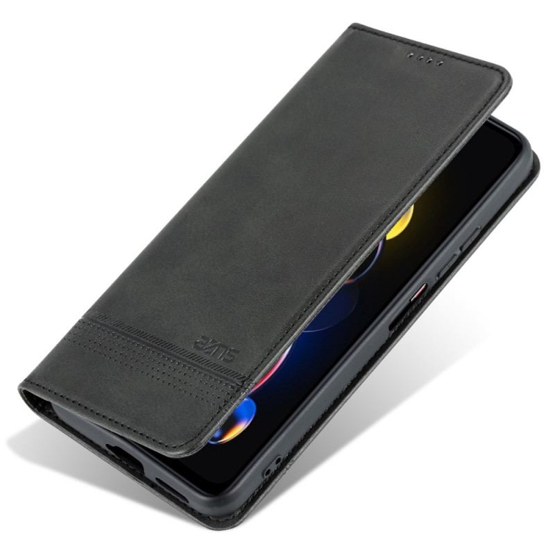 Capa De Celular Para Poco X4 GT Flip Couro Sintético Da Marca Azns