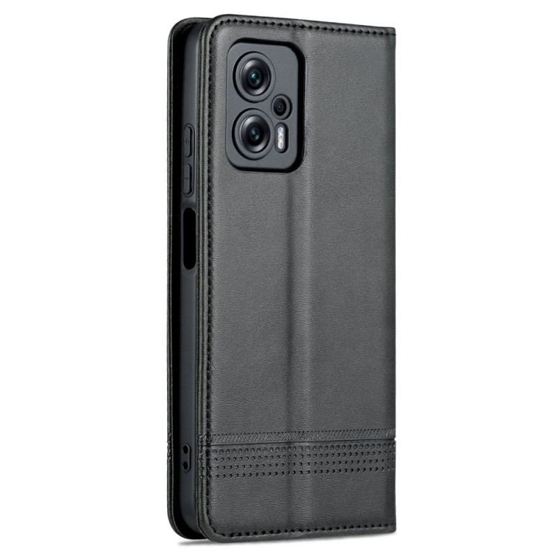 Capa De Celular Para Poco X4 GT Flip Couro Sintético Da Marca Azns