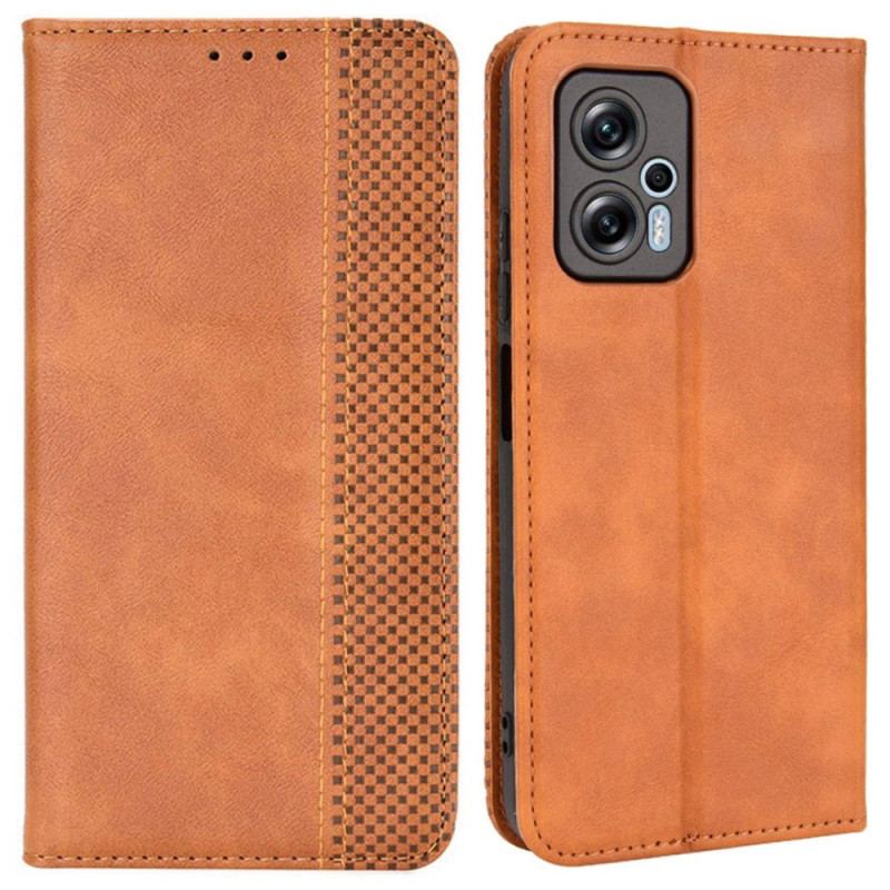 Capa De Celular Para Poco X4 GT Flip Estilo De Couro Estilizado