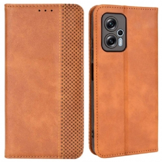 Capa De Celular Para Poco X4 GT Flip Estilo De Couro Estilizado