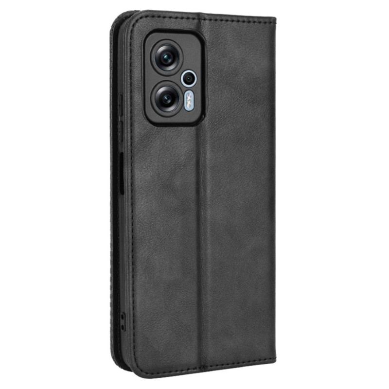 Capa De Celular Para Poco X4 GT Flip Estilo De Couro Estilizado