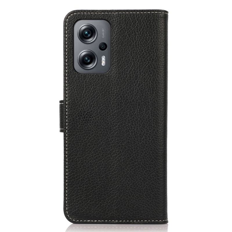 Capa Flip Para Poco X4 GT Costura Litchi Couro Sintético