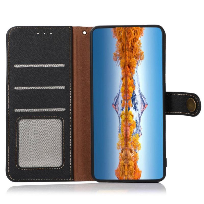 Capa Flip Para Poco X4 GT Khazneh Rfid Couro Genuíno