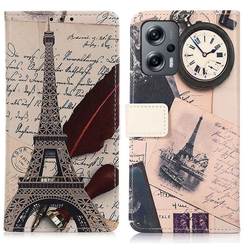 Capa Flip Para Poco X4 GT Torre Eiffel Do Poeta