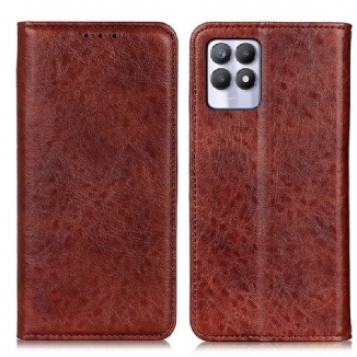 Capa De Celular Para Realme 8i Flip Textura De Couro