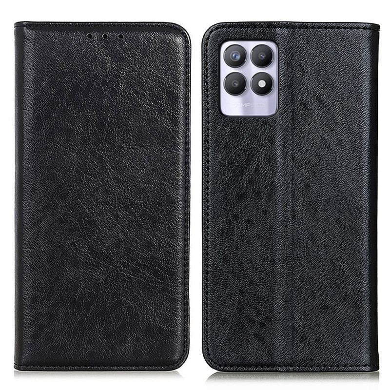 Capa De Celular Para Realme 8i Flip Textura De Couro