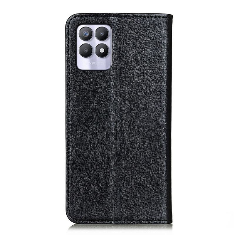 Capa De Celular Para Realme 8i Flip Textura De Couro