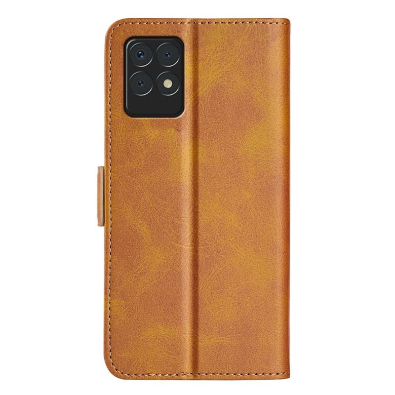 Capa De Couro Para Realme 8i Flip Aba Dupla